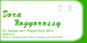 dora mogyorossy business card