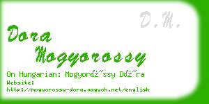 dora mogyorossy business card